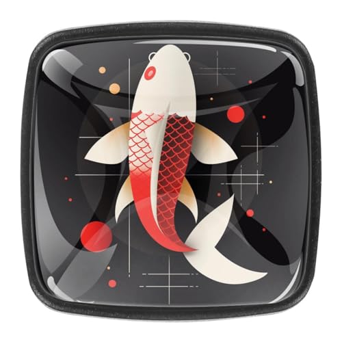 AADFAEWR 4 Stück Schubladenknöpfe Schrankknöpfe Und -Griffe Fisch Japan Stil von AADFAEWR