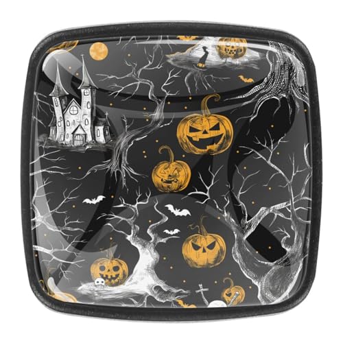 AADFAEWR 4 Stück Schubladenknöpfe Schrankknöpfe Und -Griffe Fröhliche Halloween-Muster AADFAEWR 4 Stück Schubladenknöpfe Schrankknöpfe Und -Griffe Fröhliche Halloween-Muster von AADFAEWR