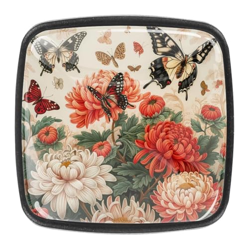 AADFAEWR 4 Stück Schubladenknöpfe Schrankknöpfe Und -Griffe Hahn Blumen Schmetterling AADFAEWR 4 Stück Schubladenknöpfe Schrankknöpfe Und -Griffe Hahn Blumen Schmetterling von AADFAEWR