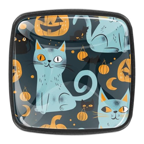 AADFAEWR 4 Stück Schubladenknöpfe Schrankknöpfe Und -Griffe Halloween Cat Pumpkins Pattern AADFAEWR 4 Stück Schubladenknöpfe Schrankknöpfe Und -Griffe Halloween Cat Pumpkins Pattern von AADFAEWR