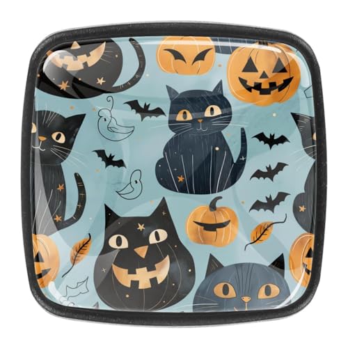AADFAEWR 4 Stück Schubladenknöpfe Schrankknöpfe Und -Griffe Halloween Cat Pumpkins Pattern AADFAEWR 4 Stück Schubladenknöpfe Schrankknöpfe Und -Griffe Halloween Cat Pumpkins Pattern von AADFAEWR