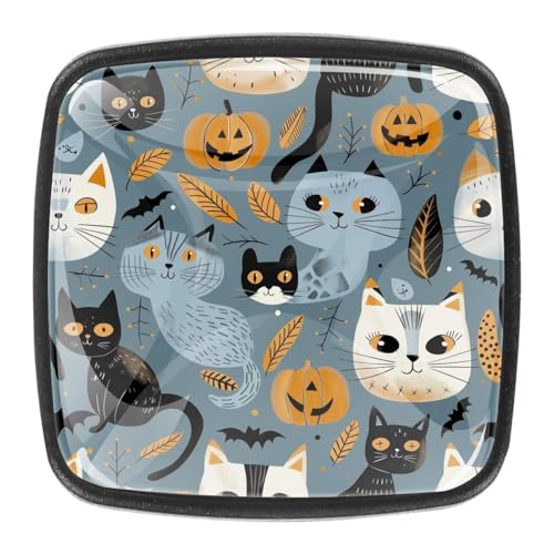 AADFAEWR 4 Stück Schubladenknöpfe Schrankknöpfe Und -Griffe Halloween Cat Pumpkins Pattern AADFAEWR 4 Stück Schubladenknöpfe Schrankknöpfe Und -Griffe Halloween Cat Pumpkins Pattern von AADFAEWR