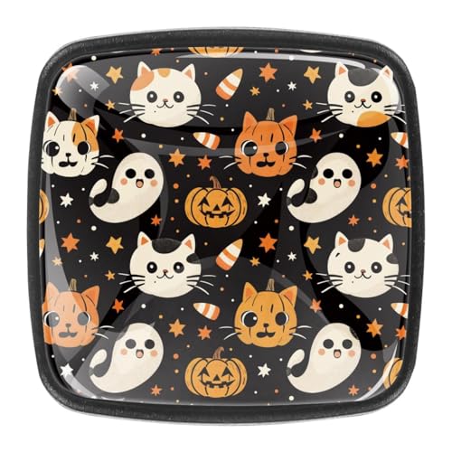 AADFAEWR 4 Stück Schubladenknöpfe Schrankknöpfe Und -Griffe Halloween Katze Kürbis Sterne Muster AADFAEWR 4 Stück Schubladenknöpfe Schrankknöpfe Und -Griffe Halloween Katze Kürbis Sterne Muster von AADFAEWR