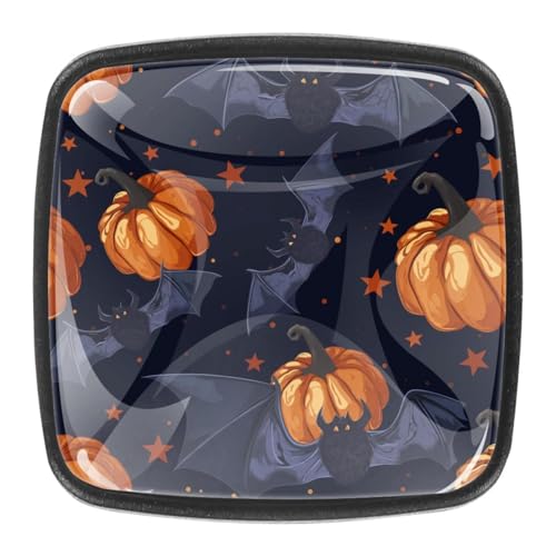 AADFAEWR 4 Stück Schubladenknöpfe Schrankknöpfe Und -Griffe Halloween Kürbisse Fledermäuse Muster AADFAEWR 4 Stück Schubladenknöpfe Schrankknöpfe Und -Griffe Halloween Kürbisse Fledermäuse Muster von AADFAEWR