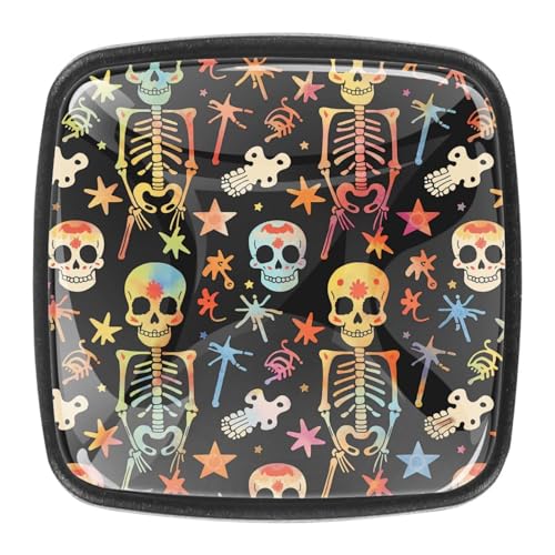 AADFAEWR 4 Stück Schubladenknöpfe Schrankknöpfe Und -Griffe Halloween-Skelett-Totenkopf Spooky AADFAEWR 4 Stück Schubladenknöpfe Schrankknöpfe Und -Griffe Halloween-Skelett-Totenkopf Spooky von AADFAEWR