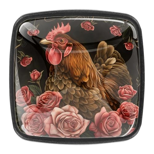 AADFAEWR 4 Stück Schubladenknöpfe Schrankknöpfe Und -Griffe Huhn Tier Rosen Blüte Blumen AADFAEWR 4 Stück Schubladenknöpfe Schrankknöpfe Und -Griffe Huhn Tier Rosen Blüte Blumen von AADFAEWR