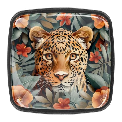AADFAEWR 4 Stück Schubladenknöpfe Schrankknöpfe Und -Griffe Leopard Animal Flowers AADFAEWR 4 Stück Schubladenknöpfe Schrankknöpfe Und -Griffe Leopard Animal Flowers von AADFAEWR