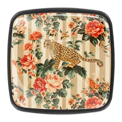 AADFAEWR 4 Stück Schubladenknöpfe Schrankknöpfe Und -Griffe Leopard Und Blumen AADFAEWR 4 Stück Schubladenknöpfe Schrankknöpfe Und -Griffe Leopard Und Blumen von AADFAEWR