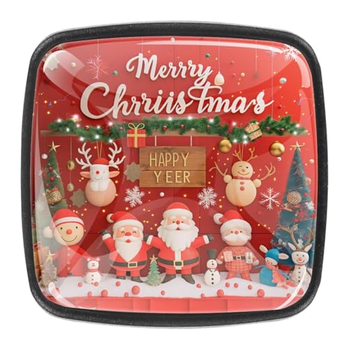 AADFAEWR 4 Stück Schubladenknöpfe Schrankknöpfe Und -Griffe Merry Christmas Cute Red Background AADFAEWR 4 Stück Schubladenknöpfe Schrankknöpfe Und -Griffe Merry Christmas Cute Red Background von AADFAEWR