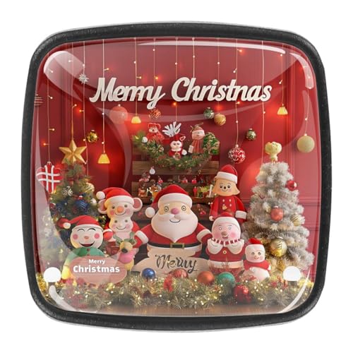 AADFAEWR 4 Stück Schubladenknöpfe Schrankknöpfe Und -Griffe Merry Christmas Cute Red Background AADFAEWR 4 Stück Schubladenknöpfe Schrankknöpfe Und -Griffe Merry Christmas Cute Red Background von AADFAEWR