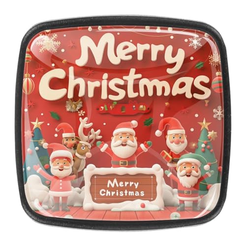 AADFAEWR 4 Stück Schubladenknöpfe Schrankknöpfe Und -Griffe Merry Christmas Cute Red Background AADFAEWR 4 Stück Schubladenknöpfe Schrankknöpfe Und -Griffe Merry Christmas Cute Red Background von AADFAEWR