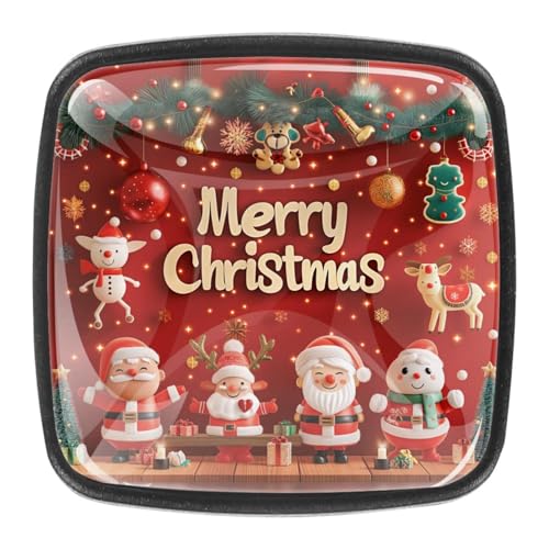AADFAEWR 4 Stück Schubladenknöpfe Schrankknöpfe Und -Griffe Merry Christmas Cute Red Background AADFAEWR 4 Stück Schubladenknöpfe Schrankknöpfe Und -Griffe Merry Christmas Cute Red Background von AADFAEWR