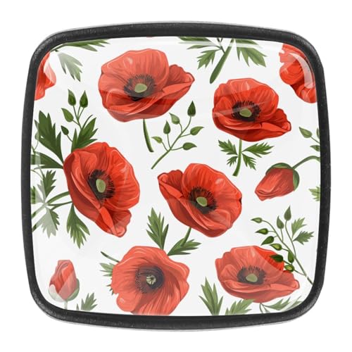 AADFAEWR 4 Stück Schubladenknöpfe Schrankknöpfe Und -Griffe Mohnblumen Blüte AADFAEWR 4 Stück Schubladenknöpfe Schrankknöpfe Und -Griffe Mohnblumen Blüte von AADFAEWR