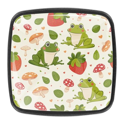 AADFAEWR 4 Stück Schubladenknöpfe Schrankknöpfe Und -Griffe Niedliche Frosch Pilz Erdbeer Muster AADFAEWR 4 Stück Schubladenknöpfe Schrankknöpfe Und -Griffe Niedliche Frosch Pilz Erdbeer Muster von AADFAEWR