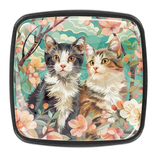 AADFAEWR 4 Stück Schubladenknöpfe Schrankknöpfe Und -Griffe Niedliche Katzen Tier Blumen AADFAEWR 4 Stück Schubladenknöpfe Schrankknöpfe Und -Griffe Niedliche Katzen Tier Blumen von AADFAEWR