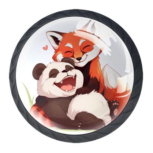 AADFAEWR 4 Stück Schubladenknöpfe Schrankknöpfe Und -Griffe Niedlicher Und Panda von AADFAEWR