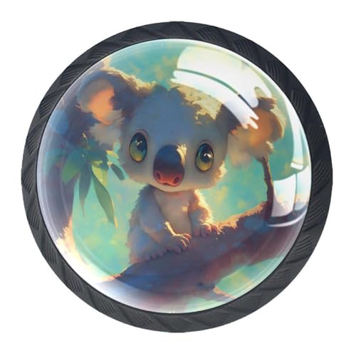 AADFAEWR 4 Stück Schubladenknöpfe Schrankknöpfe Und -Griffe Niedliches Tier Koala von AADFAEWR