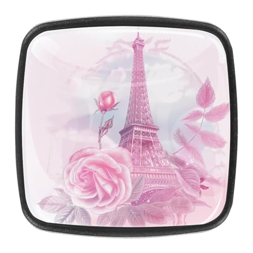 AADFAEWR 4 Stück Schubladenknöpfe Schrankknöpfe Und -Griffe Pariser Eiffelturm Rose Blume Rosa AADFAEWR 4 Stück Schubladenknöpfe Schrankknöpfe Und -Griffe Pariser Eiffelturm Rose Blume Rosa von AADFAEWR