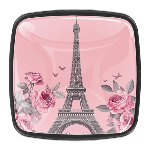 AADFAEWR 4 Stück Schubladenknöpfe Schrankknöpfe Und -Griffe Pariser Eiffelturm Rose Blume Rosa AADFAEWR 4 Stück Schubladenknöpfe Schrankknöpfe Und -Griffe Pariser Eiffelturm Rose Blume Rosa von AADFAEWR
