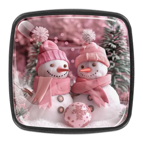 AADFAEWR 4 Stück Schubladenknöpfe Schrankknöpfe Und -Griffe Pink Christmas Snowmans AADFAEWR 4 Stück Schubladenknöpfe Schrankknöpfe Und -Griffe Pink Christmas Snowmans von AADFAEWR