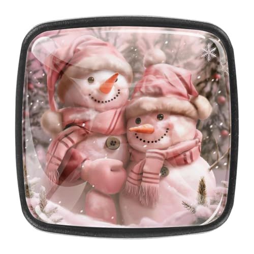 AADFAEWR 4 Stück Schubladenknöpfe Schrankknöpfe Und -Griffe Pink Christmas Snowmans AADFAEWR 4 Stück Schubladenknöpfe Schrankknöpfe Und -Griffe Pink Christmas Snowmans von AADFAEWR