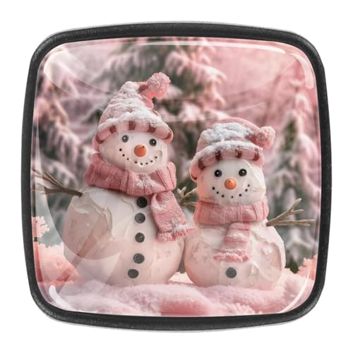 AADFAEWR 4 Stück Schubladenknöpfe Schrankknöpfe Und -Griffe Pink Christmas Snowmans AADFAEWR 4 Stück Schubladenknöpfe Schrankknöpfe Und -Griffe Pink Christmas Snowmans von AADFAEWR