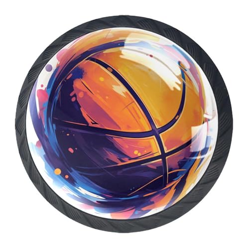 AADFAEWR 4 Stück Schubladenknöpfe Schrankknöpfe Und -Griffe Quetschen Basketball von AADFAEWR