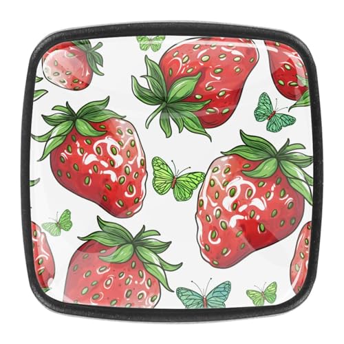 AADFAEWR 4 Stück Schubladenknöpfe Schrankknöpfe Und -Griffe Red Strawberry Butterfly Patterns AADFAEWR 4 Stück Schubladenknöpfe Schrankknöpfe Und -Griffe Red Strawberry Butterfly Patterns von AADFAEWR