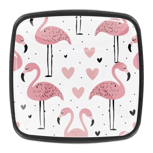 AADFAEWR 4 Stück Schubladenknöpfe Schrankknöpfe Und -Griffe Rosa Flamingo-Vogel-Hörner-Muster AADFAEWR 4 Stück Schubladenknöpfe Schrankknöpfe Und -Griffe Rosa Flamingo-Vogel-Hörner-Muster von AADFAEWR