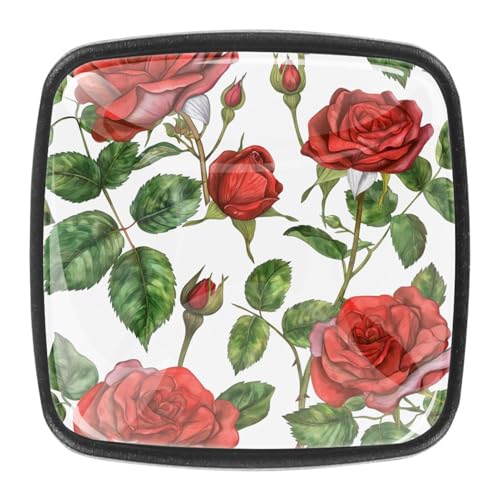 AADFAEWR 4 Stück Schubladenknöpfe Schrankknöpfe Und -Griffe Rosen Blumen AADFAEWR 4 Stück Schubladenknöpfe Schrankknöpfe Und -Griffe Rosen Blumen von AADFAEWR