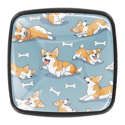 AADFAEWR 4 Stück Schubladenknöpfe Schrankknöpfe Und -Griffe Süße Corgi-Hunde Mit Knochenmuster AADFAEWR 4 Stück Schubladenknöpfe Schrankknöpfe Und -Griffe Süße Corgi-Hunde Mit Knochenmuster von AADFAEWR