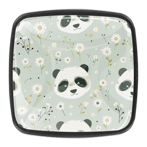 AADFAEWR 4 Stück Schubladenknöpfe Schrankknöpfe Und -Griffe Süßes Panda-Muster Kleine Weiße Blumen AADFAEWR 4 Stück Schubladenknöpfe Schrankknöpfe Und -Griffe Süßes Panda-Muster Kleine Weiße Blumen von AADFAEWR