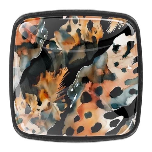 AADFAEWR 4 Stück Schubladenknöpfe Schrankknöpfe Und -Griffe Tierfell Leopard Muster AADFAEWR 4 Stück Schubladenknöpfe Schrankknöpfe Und -Griffe Tierfell Leopard Muster von AADFAEWR