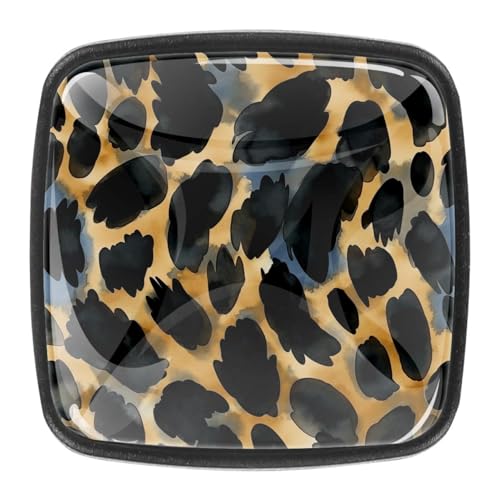 AADFAEWR 4 Stück Schubladenknöpfe Schrankknöpfe Und -Griffe Tierfell Leopardenmuster AADFAEWR 4 Stück Schubladenknöpfe Schrankknöpfe Und -Griffe Tierfell Leopardenmuster von AADFAEWR