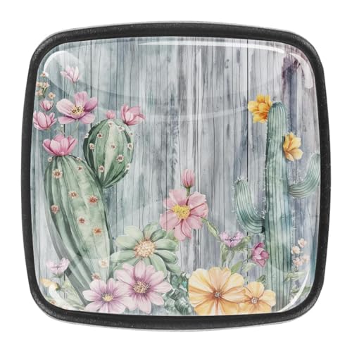 AADFAEWR 4 Stück Schubladenknöpfe Schrankknöpfe Und -Griffe Vibrant Cactus Flowers Green Patterns AADFAEWR 4 Stück Schubladenknöpfe Schrankknöpfe Und -Griffe Vibrant Cactus Flowers Green Patterns von AADFAEWR