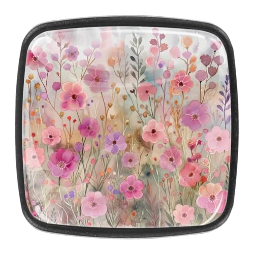 AADFAEWR 4 Stück Schubladenknöpfe Schrankknöpfe Und -Griffe Watercolor Pastel Pink Wildflowers AADFAEWR 4 Stück Schubladenknöpfe Schrankknöpfe Und -Griffe Watercolor Pastel Pink Wildflowers von AADFAEWR