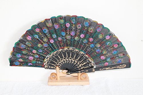 AAF Nommel ®, 060 Fächer Pailletten Bestickt bunt schwarz Gold spanisch PVC von AAF Nommel