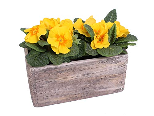 AAF Nommel ®, Pflanzschale 09 Blumentopf Holzoptik Pflanztopf rechteckig, Länge 23 cm, Breite 11 cm, Höhe 11 cm, Gewicht 1,4 kg von AAF Nommel