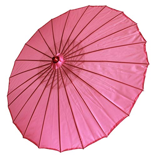 AAF Nommel ® Deko- Sonnenschirm aus Holz in pink rosa, einfarbig transparent, 104 von AAF Nommel