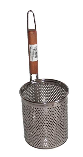 AAF Nommel ® Nudelsieb Skimmer Eintauchsieb Seiher mit Holzgriff zum Hängen oder Stellen 34 cm Ø Sieb 12 cm Nr. 002 von AAF Nommel