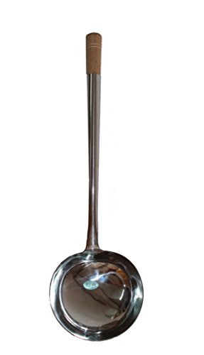 AAF Nommel ® Schöpfkelle Schöpflöffel Wok Kelle rund aus Edelstahl mit Holzgriff Goß 49 cm lang, Ø Kelle 14,5 cm, Nr. 014 von AAF Nommel