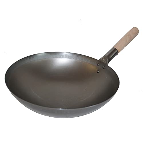 AAF Nommel ® Wok ca. 38 cm Durchmesser mit rundem Boden für Gas, Gastronomie, Wokpfanne von AAF Nommel