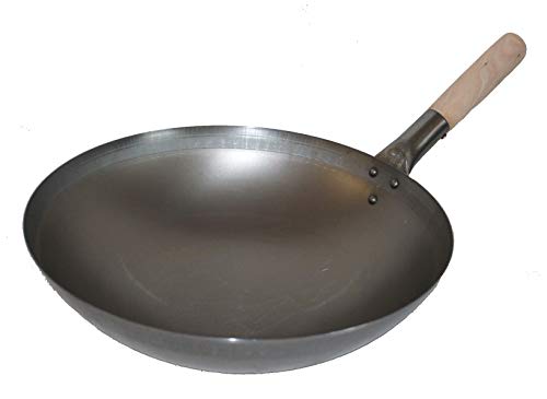 AAF Nommel ® Wok ca. 40 cm Durchmesser mit rundem Boden für Gas, Gastronomie, Wokpfanne von AAF Nommel