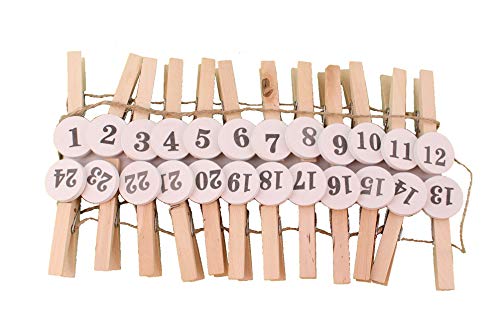 AAF Nommel Adventskalender Bastelset 24 TLG. Deko Klammern mit Advent Zahlen zum Aufhängen AAF Nommel Adventskalender Bastelset 24 TLG. Deko Klammern mit Advent Zahlen zum Aufhängen von AAF Nommel