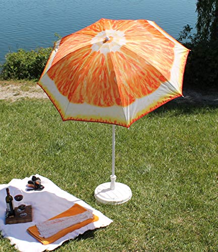 AAF Nommel Sonnenschirm Strand Schirm Gartenschirm - Ø160 cm Marktschirm Orange Kiwi Melone (Orange) von AAF Nommel