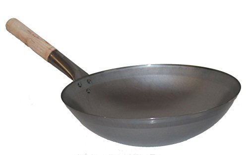 AAF Nommel Wok ca. 33 cm Durchmesser mit rundem Boden für Gas, Gastronomie, Wokpfanne von AAF Nommel