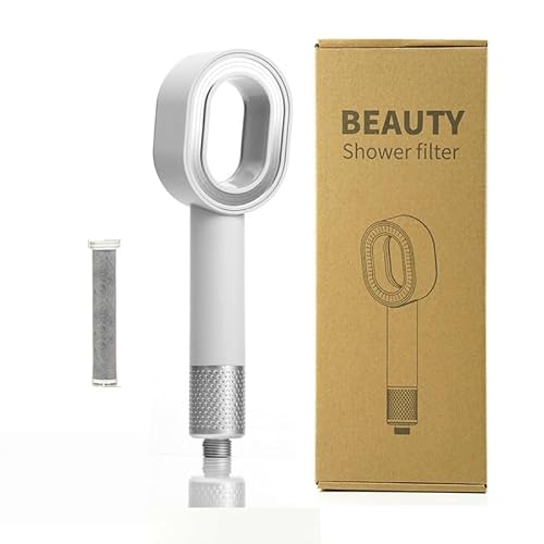 Dreistufiger Filter-Boost-Duschkopf | Wassersparendes Design mit nur einer Berührung entfernt Chlorgeruch und Verunreinigungen. Kompatibel mit den meisten Haushaltsschläuchen. (Ein Stück,Weiß) von AAFGVC