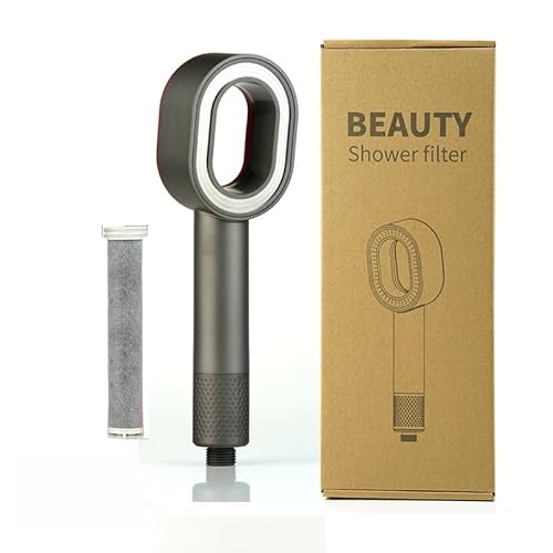 Dreistufiger Filter-Boost-Duschkopf | Wassersparendes Design mit nur einer Berührung entfernt Chlorgeruch und Verunreinigungen. Kompatibel mit den meisten Haushaltsschläuchen. (Ein Stück,grau) von AAFGVC