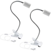 E27 Klemmlampenfassung, Klemmhalter mit 2 Fassungen, mit Dual-Ein/Aus-Schalter, Schwanenhalsschlauch 360 Grad drehbar, für Pflanzen Tischlampe E27 Klemmlampenfassung, Klemmhalter mit 2 Fassungen, mit Dual-Ein/Aus-Schalter, Schwanenhalsschlauch 360 Grad drehbar, für Pflanzen Tischlampe von AAFGVC