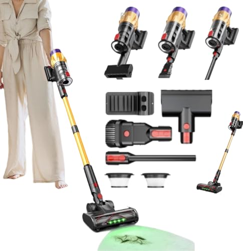 Superstarker Akku-Staubsauger mit automatischer Stauberkennung/bis zu 60 Minuten Laufzeit Intelligent einstellbare Saugkraft für Teppichböden und Tierheime (Hepa-filtern,package 18.5*25*44cm) von AAFGVC